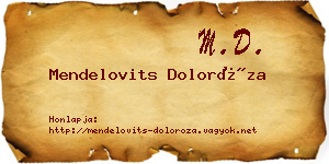 Mendelovits Doloróza névjegykártya